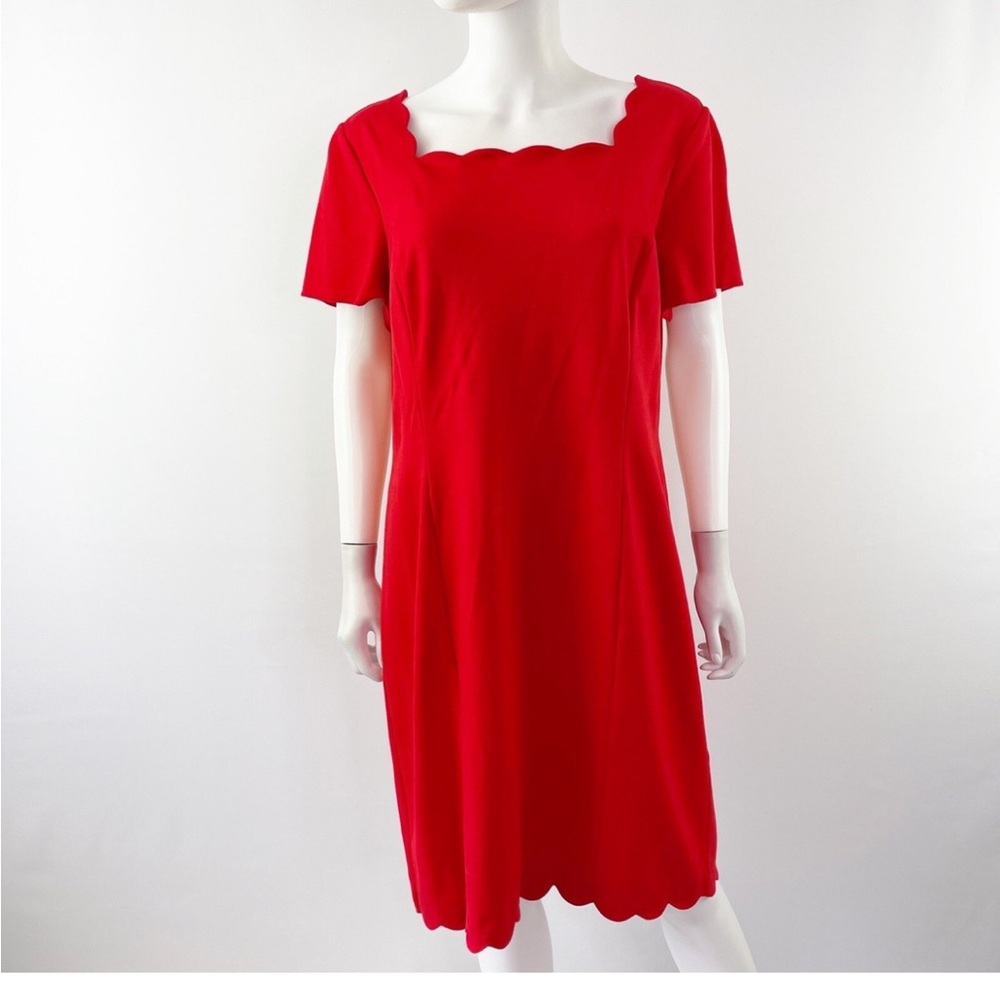 Talbots Red Scalloped Dress